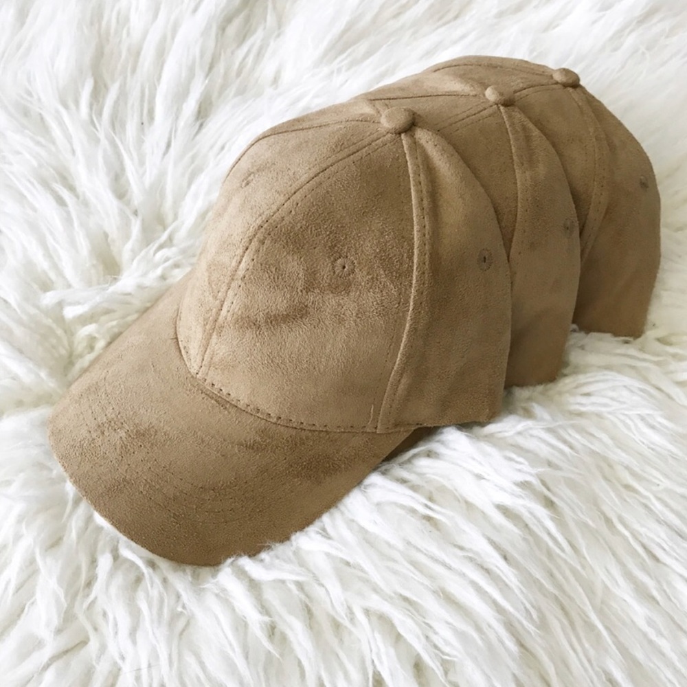 Sold out 🌟 vegan suede baseball cap hat tan - Picture 2 of 4